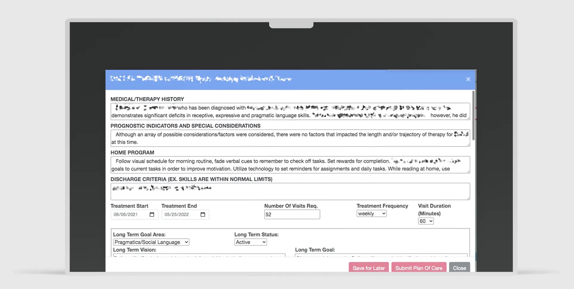 therapytime client portal mockup