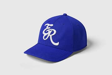 erau-baseball-cap-mockup Embroidery logo ERAU baseball cap mockup on royal blue fitted hat